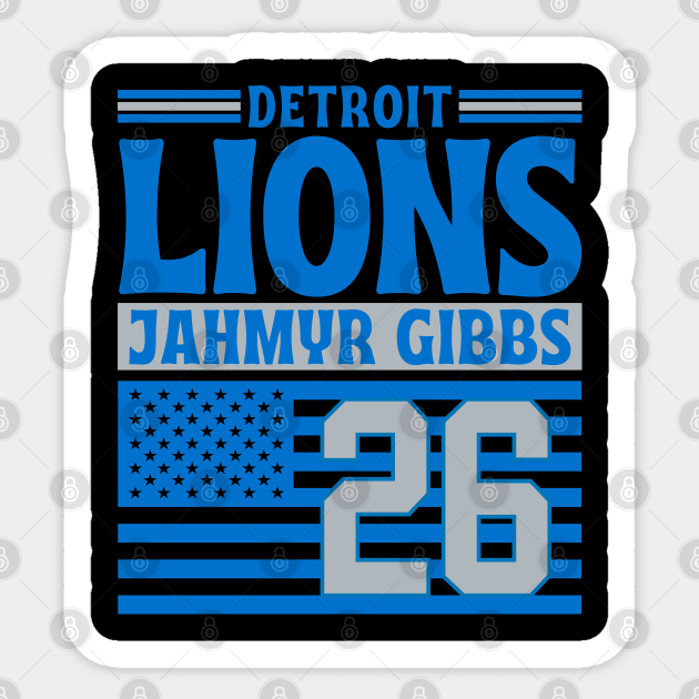 Detroit Lions Gibbs 26 American Flag Football Sticker by Astronaut.co